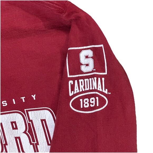 Vtg 90s Stanford University Long Sleeve Red t-shirt Medium Jansport Made In USA - Picture 4 of 9